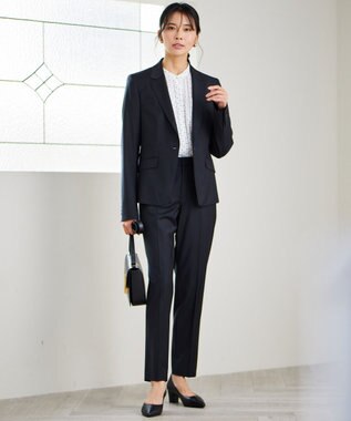 23区 【セットアップ対応】ラフィーネウール テーパードパンツ ブラック系