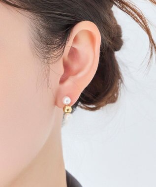 Phoebe 【金属アレルギー対応】ミックスドットピアス　ゴールド/ニッケルフリー/パール ゴールド