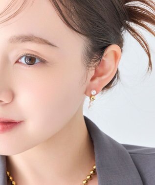 Phoebe 【金属アレルギー対応】ミックスドットピアス　ゴールド/ニッケルフリー/パール ゴールド