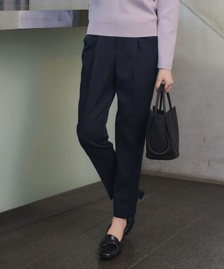 Tiaclasse 【ブラウス&ベスト&パンツ3点セット】リボンタイブラウス＋ベスト付き 3点セットアップ ネイビー