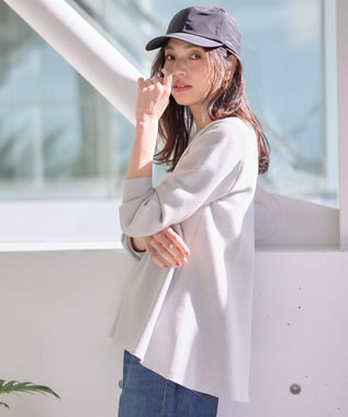 ANY ミラノリブチュニック丈ニット ライトグレー