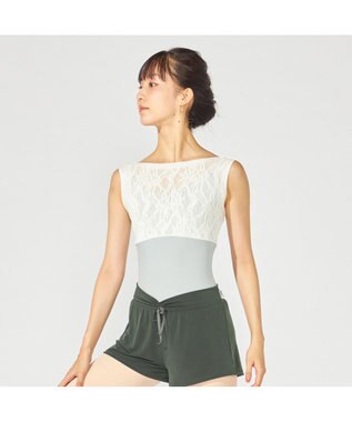 Chacott 【ノーソイングニット】ノースリーブレオタード シーグリーン