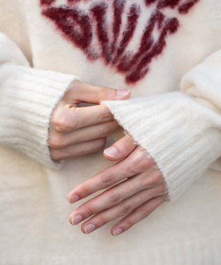 WEGO 【ユニセックス着用ITEM/MLサイズ展開/25年秋冬新作】ファジーグラフィックプルオーバー オフホワイト