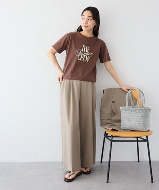 CRAFT STANDARD BOUTIQUE フロッキープリントＴシャツ Brown