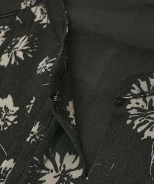 YECCA VECCA フラワー柄プリーツMIXワンピース Black