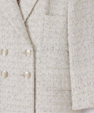 GRACE CONTINENTAL ツイードテーラードコート ホワイト