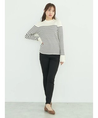 earth music&ecology 裏起毛スキニーパンツ Black