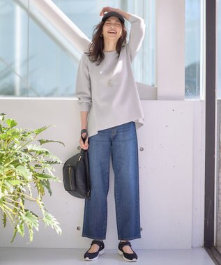 ANY ミラノリブチュニック丈ニット ライトグレー