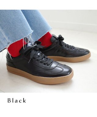 Pointer 本革シンプルスニーカー ブラック