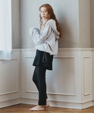 San-ai Resort（三愛水着楽園） 【再入荷】WEB限定商品　ポケット付きハーフジップラッシュパーカー＋リブタンキニ水着+レギンス5点セット【Beach Queen（ビーチクイーン）】 ライトグレー