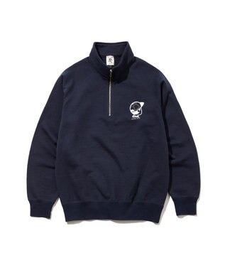 J.PRESS MEN 【AaronChang】【UNISEX】ワンポイントハーフジップ スウェットシャツ