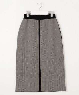 自由区 S 【リバーシブル・セットアップ対応・洗える】レーヨンストレッチリバーシブルニット スカート ブラック×ココア