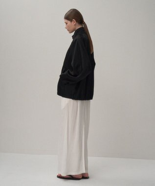 ATON NYLON TWILL | オーバーサイズハリントンジャケット BLACK