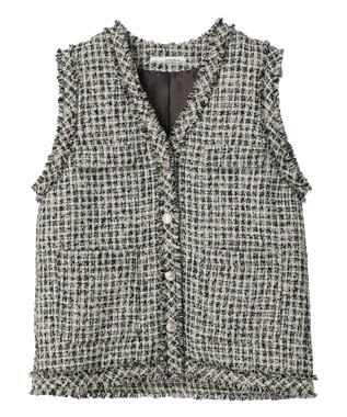 Green Parks ・ＥＬＥＮＣＡＲＥ　ＤＵＥ　ツィードノーカラーベスト Ivory