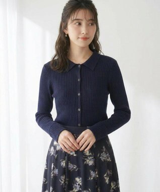 ANY SIS CICA加工 襟デザイン ニット