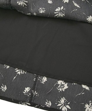 YECCA VECCA フラワー柄プリーツMIXワンピース Black