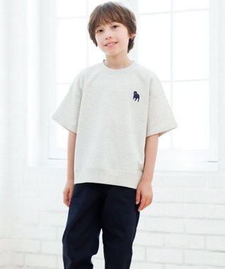 J.PRESS KIDS 【100-130cm】バックブル ミニ裏毛 半袖トレーナー アイボリー系