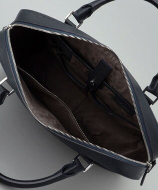 GOTAIRIKU 日本製【PELLE MORBIDA】型押しレザー ブリーフバッグ ネイビー系