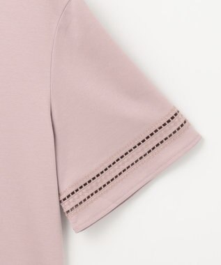 J.PRESS LADIES L 【接触冷感】コットンスムース 刺繍スリーブ カットソー ピンク系