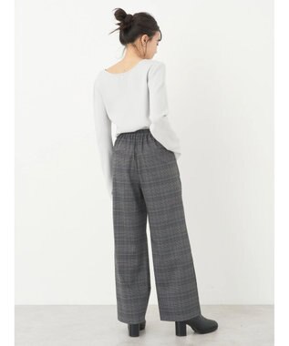 earth music&ecology チェックストレートパンツ Check Gray