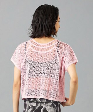 Chacott 【ノーソーイングニット】ランダムメッシュニットTシャツ グレイッシュローズ