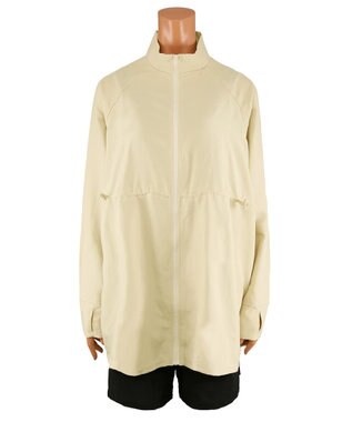 San-ai Resort（三愛水着楽園） 【WEB限定】5点セット バケットハット付きUVカット リブタンキニ+ラッシュガードセット水着【BeachQueen(ビーチクイーン）】 ベージュ