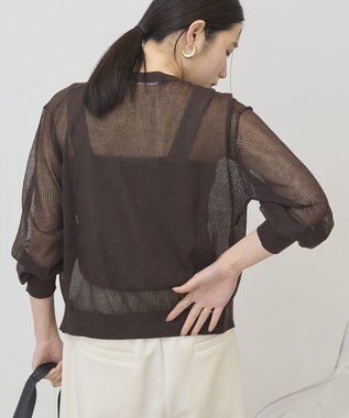 AMERICAN HOLIC シアーリブニットカーディガン Brown