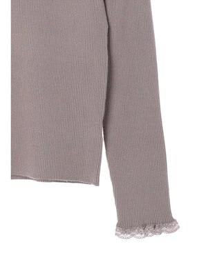 earth music&ecology レースドッキングリブニット Mocha