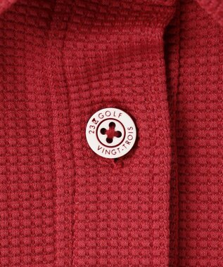 23区GOLF 【WOMEN】スクエアカノコ 長袖 ポロシャツ ワイン系