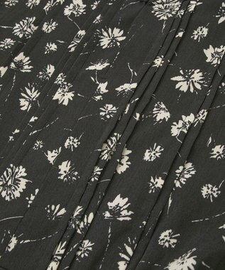 YECCA VECCA フラワー柄プリーツMIXワンピース Black