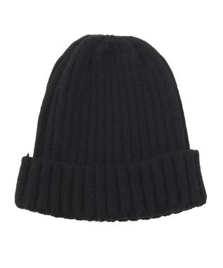 MOONBAT 【FUDGE11月号掲載】PAUL & JOE ACCESSOIRES ヌネット刺繍ワッペン付リブニット帽 ブラック