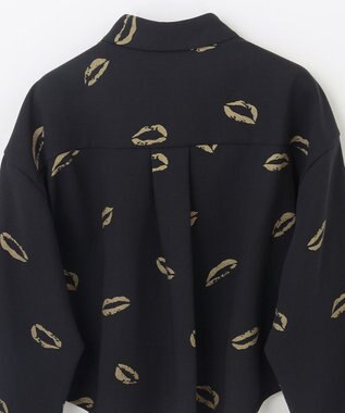 GRACE CONTINENTAL リップモチーフショートシャツ ブラック