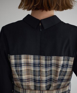 YECCA VECCA チェック柄ベアドッキングワンピース Check