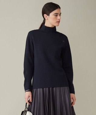 ICB L 【洗える】ウールブレンドスムース ハイネックプルオーバー