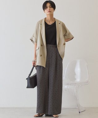 AMERICAN HOLIC ドットサテンイージーパンツ Charcoal Gray