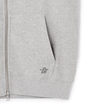 J.PRESS MEN グラフィックロゴ フルジップパーカー ライトグレー系