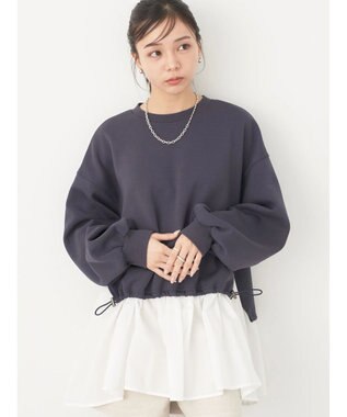 earth music&ecology ダンボールレイヤードチュニック Dark Gray