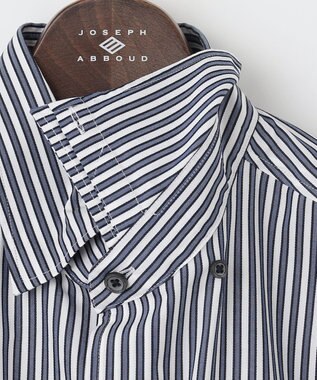 JOSEPH ABBOUD 【キングサイズ】スト レッチストライプシャツ ネイビー系1