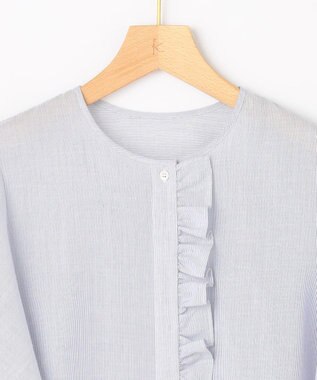 組曲 L 【先行予約】ニューリヨセルシャーティング フロントフリルブラウス ベビーブルー系