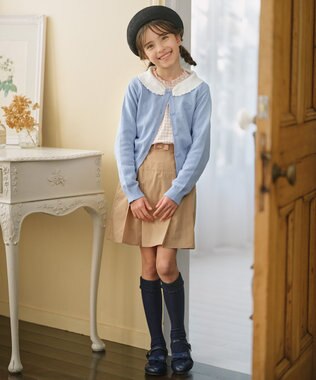 組曲 KIDS 【18-21㎝】かんたんストラップ バレエシューズ ネイビー系