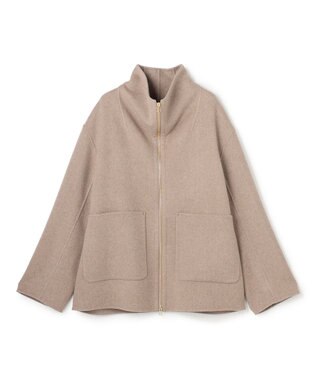 BEIGE， BOW / ウールリバー スタンドカラーコート Top Taupe