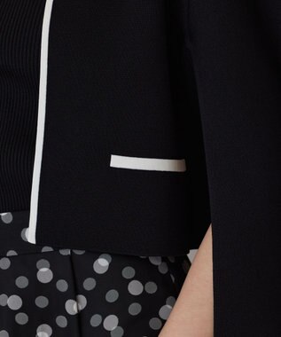 GRACE CONTINENTAL バイカラースリットニットカーディガン ブラック