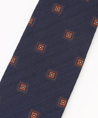 JOSEPH ABBOUD 【イタリア素材・日本縫製】ヘリンボーンスクエアジャカード ネクタイ ダークグリーン系7