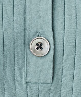 23区 【R(アール)】シルクコットン ポロカラー リブニット ライトアッシュグリーン系
