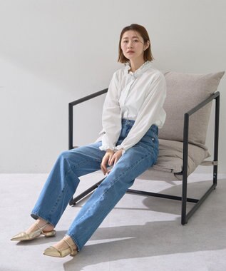 YECCA VECCA イージケアフリルカラーシャツ Off White