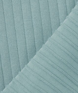 23区 【R(アール)】シルクコットン ポロカラー リブニット ライトアッシュグリーン系