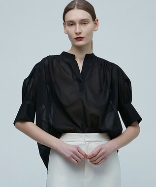 BEIGE， BAC / ハーフスリーブブラウス Black