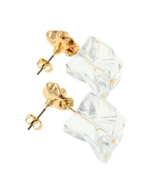 AMERICAN HOLIC クリアキューブピアス Gold