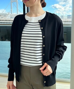 UNFILO 【抗菌防臭】スゴ機能 ニット カーディガン ブラック