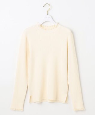 ANY SIS CICA加工 フリルネック プルオーバー アイボリー